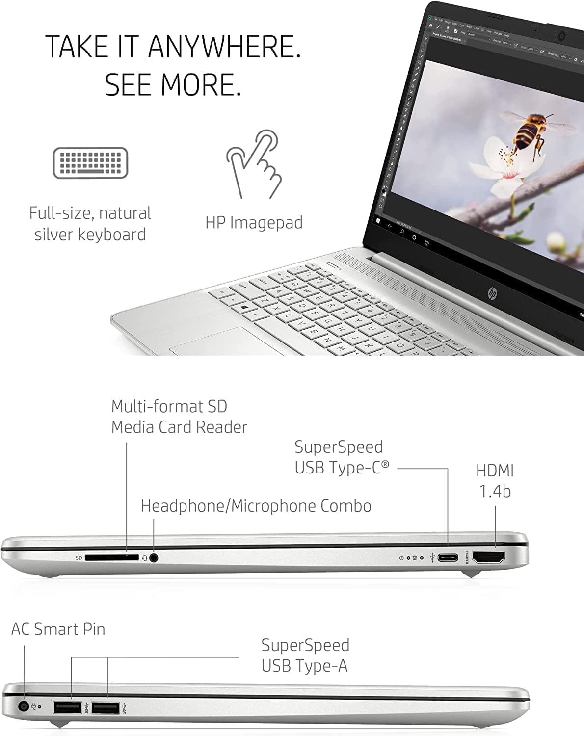 HP 15.6' Laptop, Intel Core i5-1135G7 Processor, Intel Iris Xe Graphics, 15.6' FHD Anti-Glare Display, Online Meeting Ready, HDMI, Wi-Fi and Bluetooth, Windows 11 Home(16GB RAM | 1TB SSD)