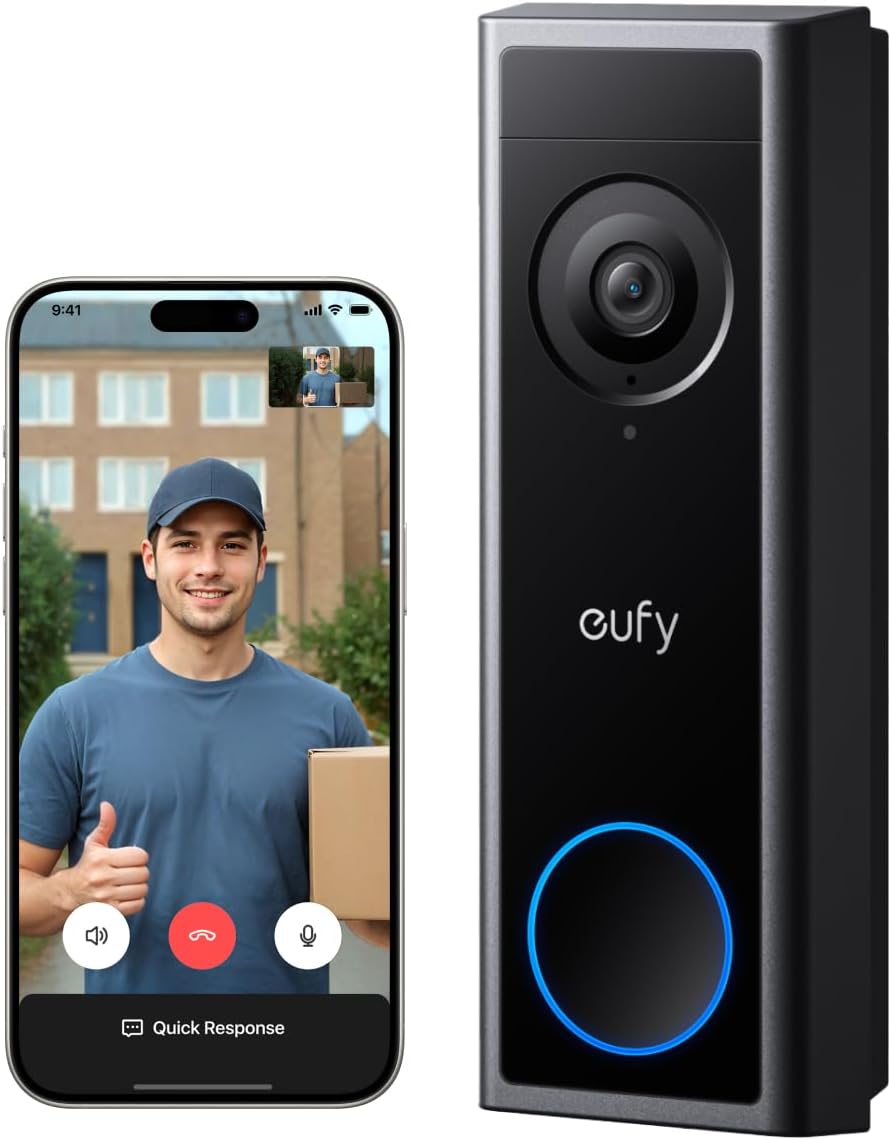 eufy Security Video Doorbell C30 with HomeBase S380, Battery Powered, 2K FHD, 4:3 Expanded View, Easy Installation, Ring Call, Human and Motion Detection, No Monthly Fee