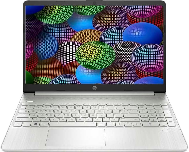 HP 15.6' FHD Slim Laptop, Intel i3-1215U, Intel UHD Graphics, 8GB RAM, 256GB SSD, Webcam, Fingerprint Recognition, WiFi, Win11, Silver (Renewed)