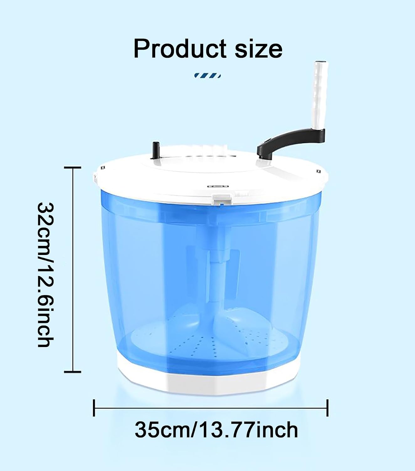 Portable Hand cranked clothes spin drying bucket,Non-Electric Washing Machine and Spin Dryer,Mini Hand Crank Washing Machine Dehydrator for Dormitory, Apartment, Rv (grey)