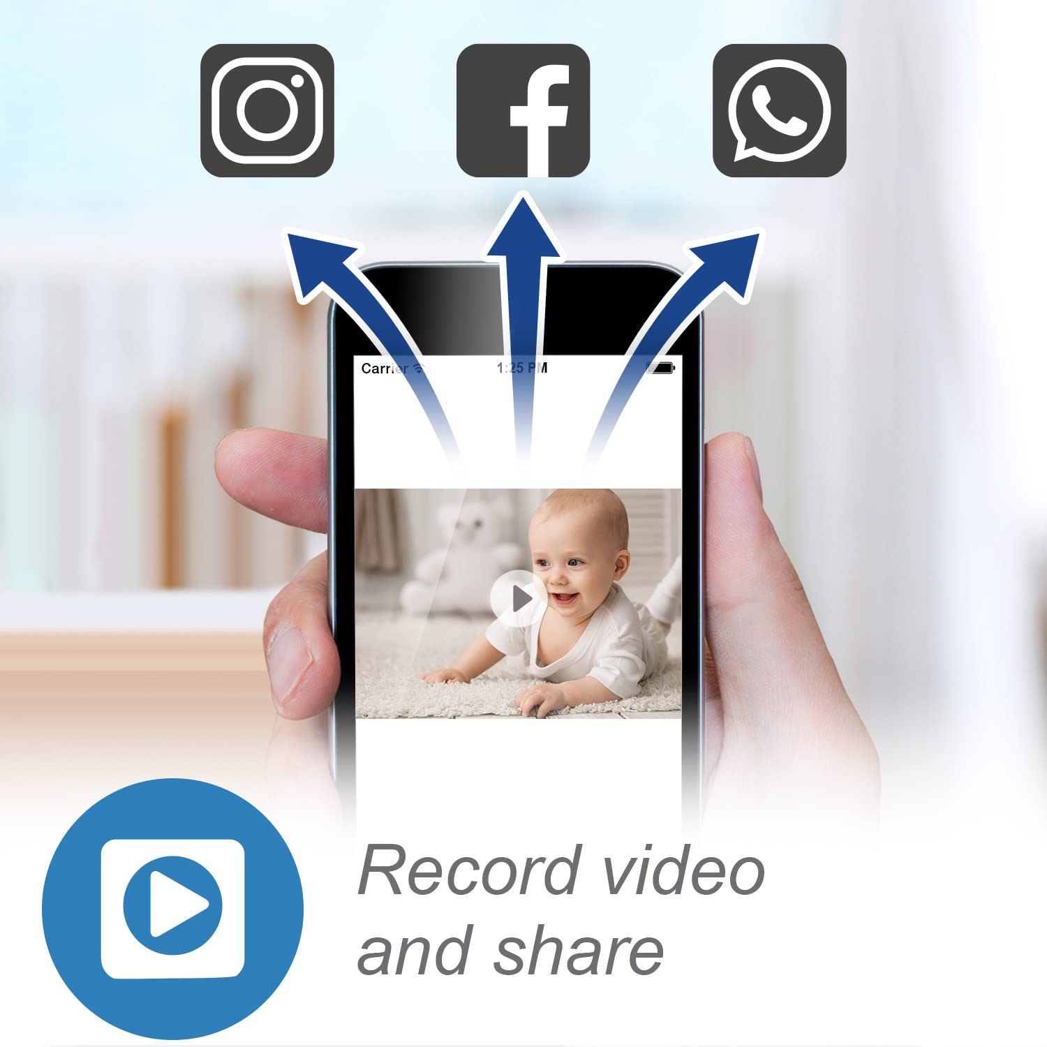 VTech RM7764HD 1080p WiFi Remote Access Baby Monitor, 360° Pan&Tilt, 7' 720p HD Display, HD Night Vision, Soothing Sounds, 2-Way Talk, Temperature Sensor, Motion Detection, iOS & Android