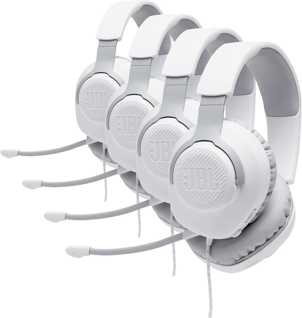 JBL Quantum 100 - Wired Over-Ear Gaming Headphones - White, Large (Pack of 4)