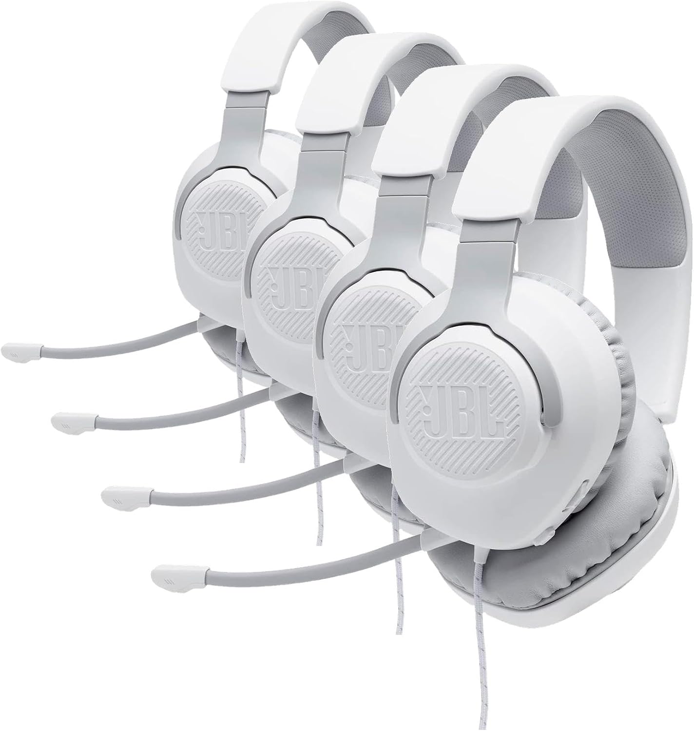 JBL Quantum 100 - Wired Over-Ear Gaming Headphones - White, Large (Pack of 4)