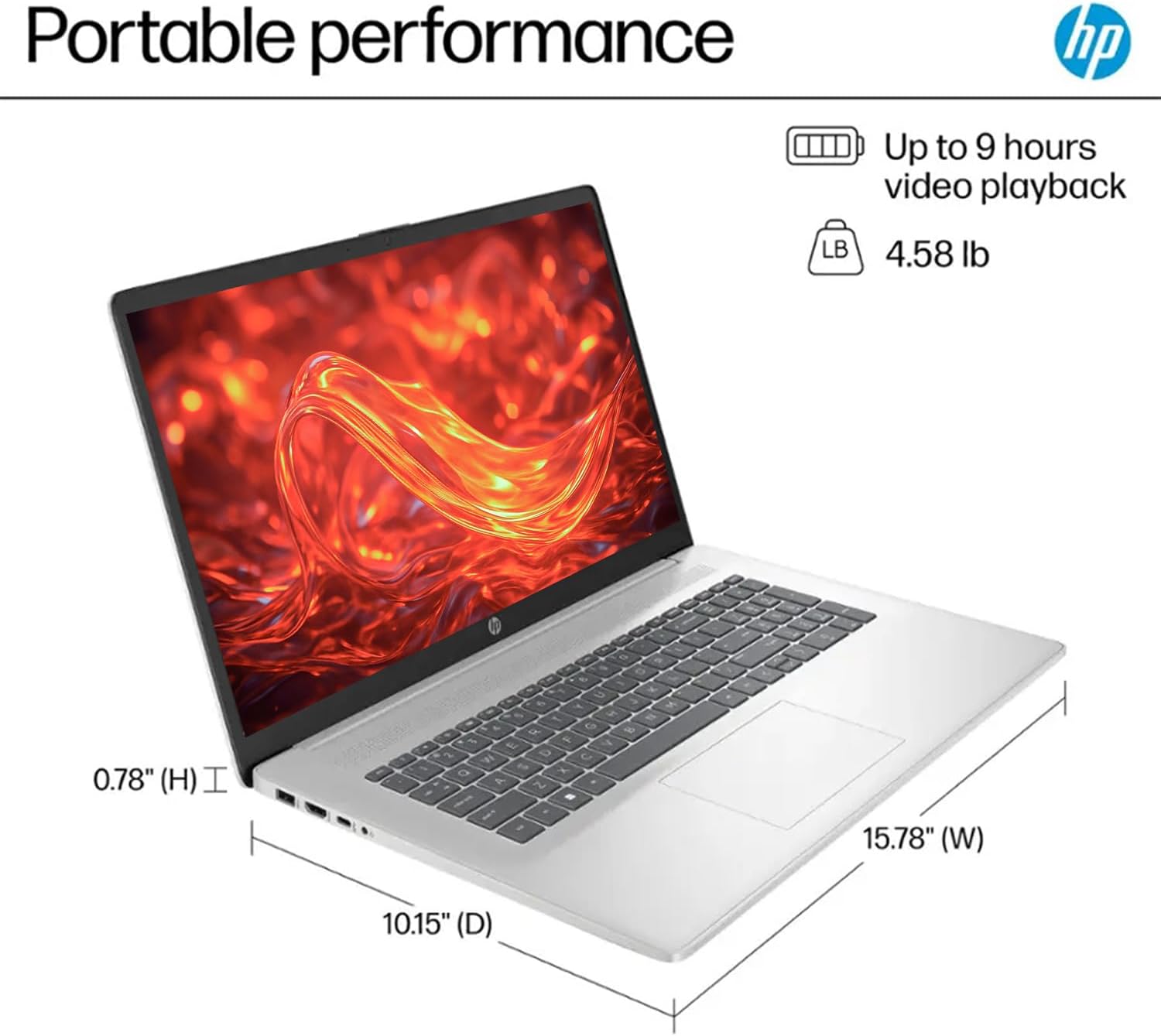 HP 17.3' Business Laptop 2025, Powerful 7000 Series AMD Ryzen 5 7430U (Beats Intel i7-1355U), Copilot Key, FHD Anti-Glare Display, 12GB RAM, 256GB SSD, HDMI, Wi-Fi 6, Windows 11 Pro, WOWPC USB