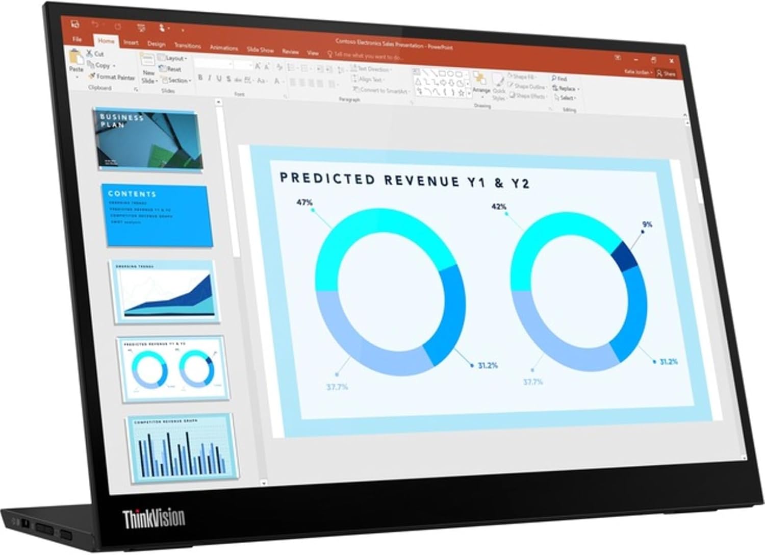 Lenovo ThinkVision M14d 14' Class LCD Monitor - 16:10 - Raven Black