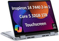 Dell Inspiron 14 7440 2-in-1 Laptop (14' FHD+ Touchscreen, Intel Core 5 120U (> i7-1355U), 32GB DDR5, 1TB SSD), for Creator, Designer, 10-Hr Long Battery Life, Backlit, Win 11 Pro w/ AI Copilot