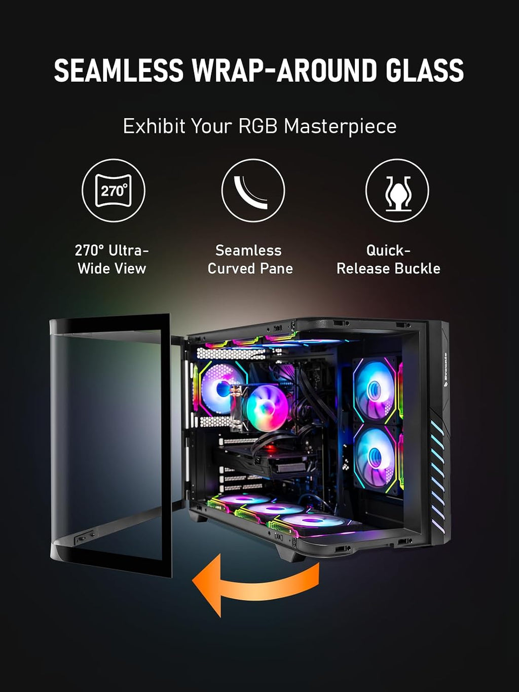 Gaming PC Computer Desktop – i7 Xeon E5 12-Cores up to 3.5 GHz, RX 580 8GB, 64GB RAM, 1TB NVMe SSD, Wi-Fi 6 & BT 5.4, 9× ARGB Cooling Fans, Windows 11 Pro, 650W PSU, Gaming & Streaming Tower