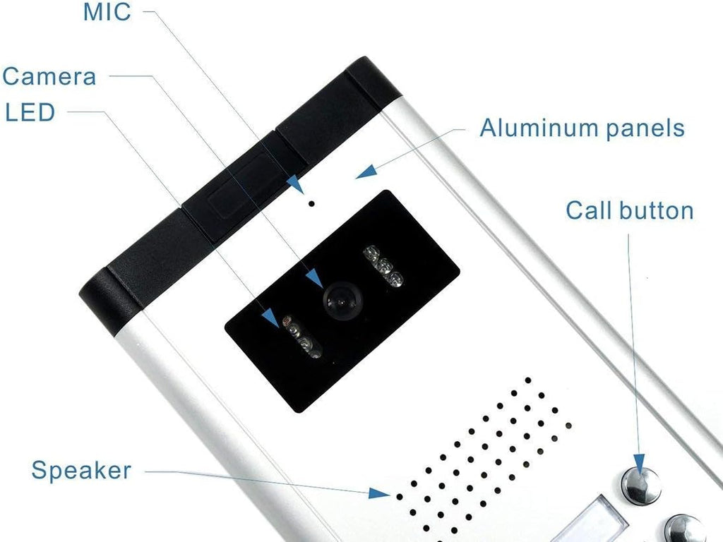 12 Units Apartment Intercom Wired 7 Inch Monitor Video Intercom Doorbell Door Phone Audio Visual Intercom Entry Access System