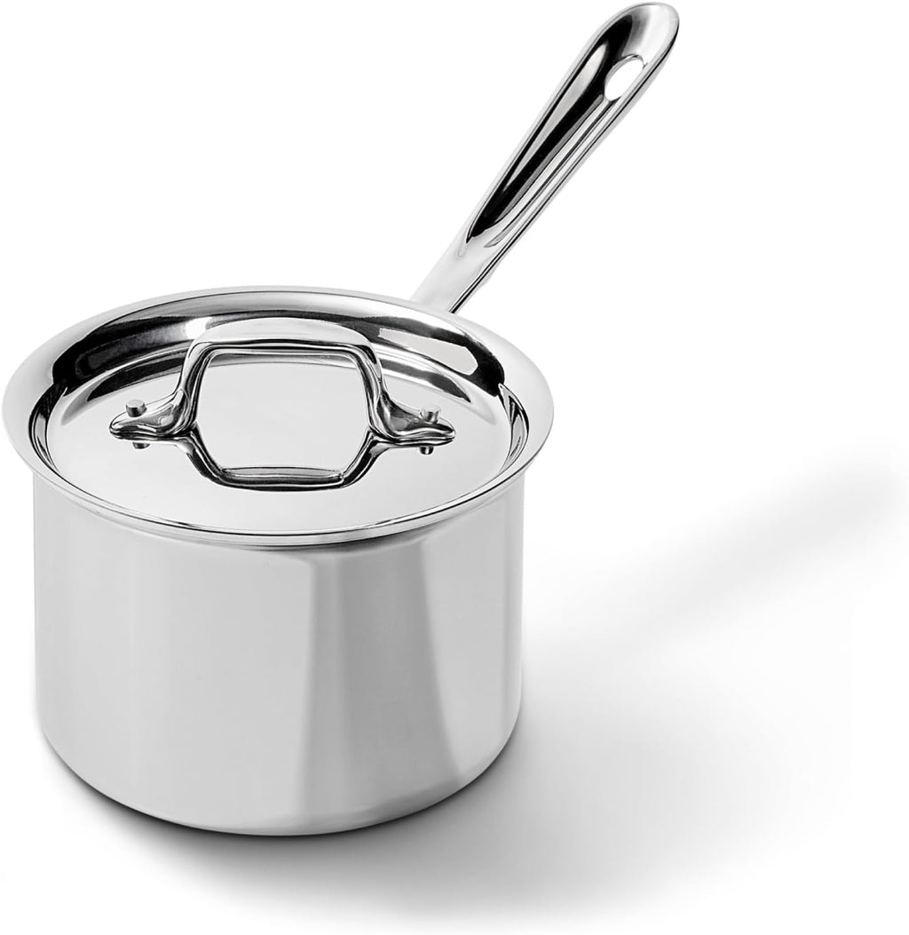 All-Clad D3® Stainless Steel 2 Quart Sauce Pan With Lid- Made in the USA- The Original Bonded Professional Cookware- Oven Safe & Induction Compatible