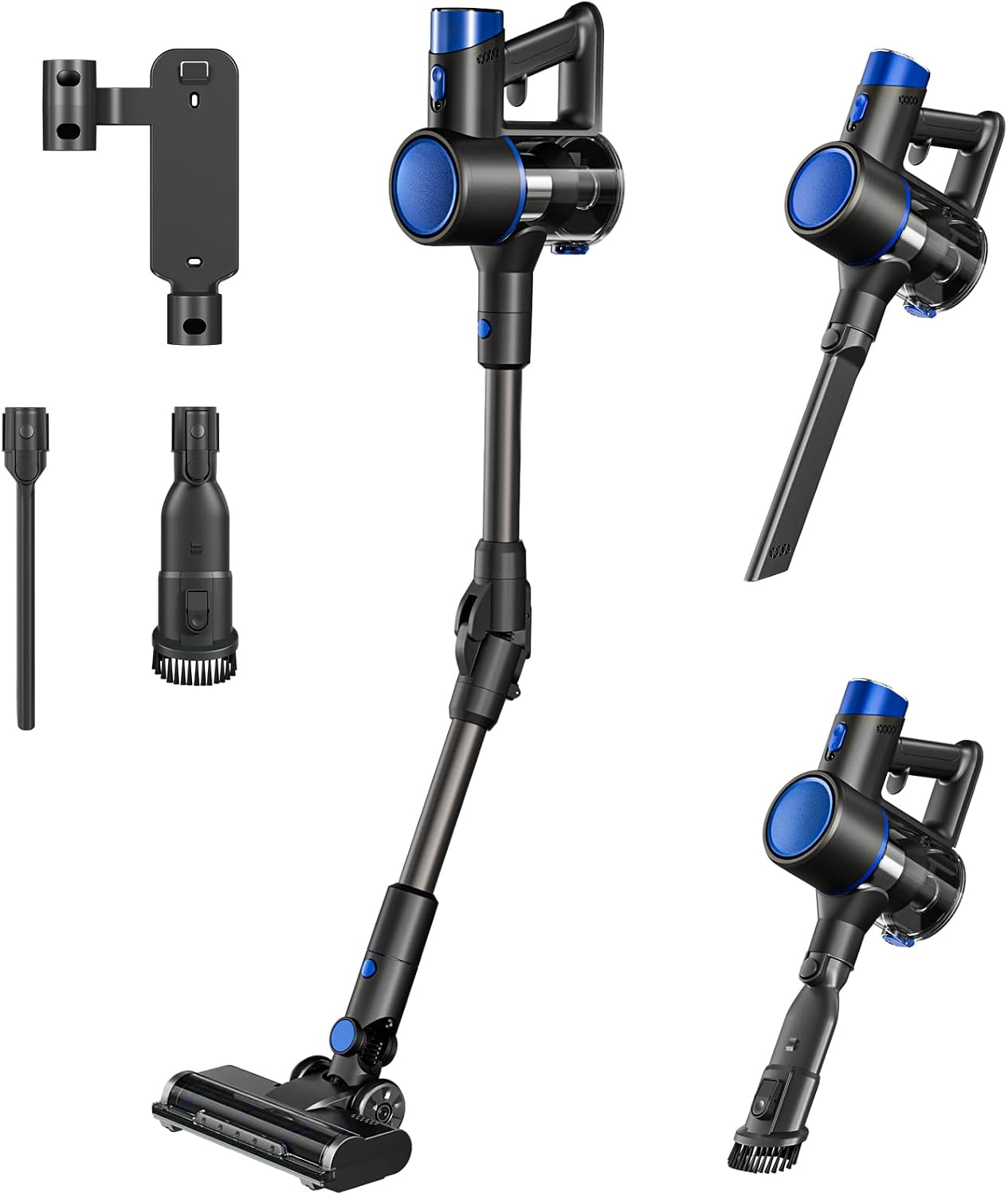 COWSAR Cordless Stick Vacuum Cleaner, Bagless Lightweight Stick Vacuum for Carpet and Floor, 8-in-1 Rechargeable Wireless Powerful Suction Vacuum Cleaner for Home, Blue