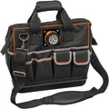 Klein Tools 55431 Tool Bag with Molded Bottom, Padded Shoulder Strap and Lighted Tool Storage with 31 Pockets