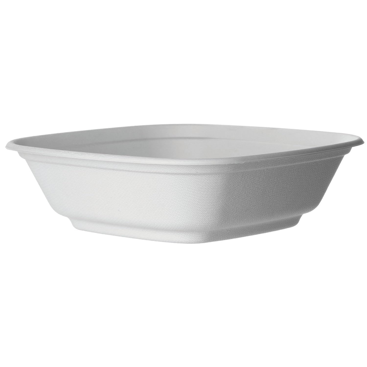 ECO PRODUCTS Compostable 64oz Serving Bowls, Case of 100, Regalia Vanguard Square Container, Disposable Renewable White Molded Fiber, No PFAS, Lid Available, ASTM Compliant, BPI-Certified