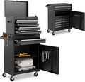 IRONMAX Rolling Tool Chest, 5-Drawer Lockable Tool Cabinet w/Adjustable Shelf & 4 Universal Wheels, 2 in 1 Detachable Tool Box Storage Organizer for Garage Workshop Repair Shop, Black