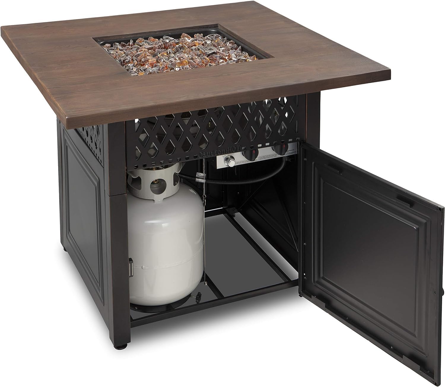 DualHeat by Endless Summer, The Donovan, 38' Square Propane Gas Outdoor Fire Pit Plus Patio Heater