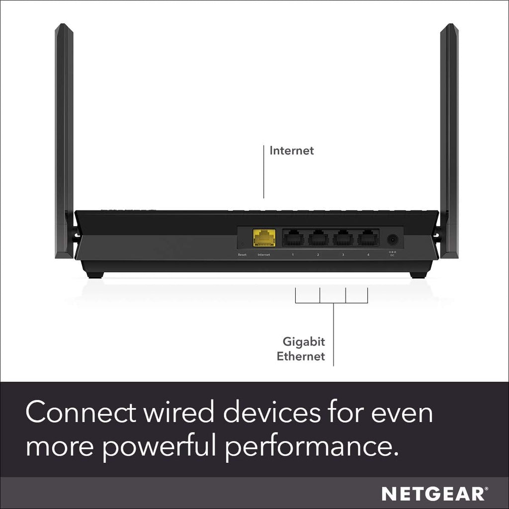 NETGEAR 4-Stream WiFi 6 Router (RAX15) - AX1800 Wireless Speed (Up to 1.8Gbps) | Up to 1500 sq ft Coverage & 20+ Devices | Ideal for iPhone 11, Samsung Galaxy S20