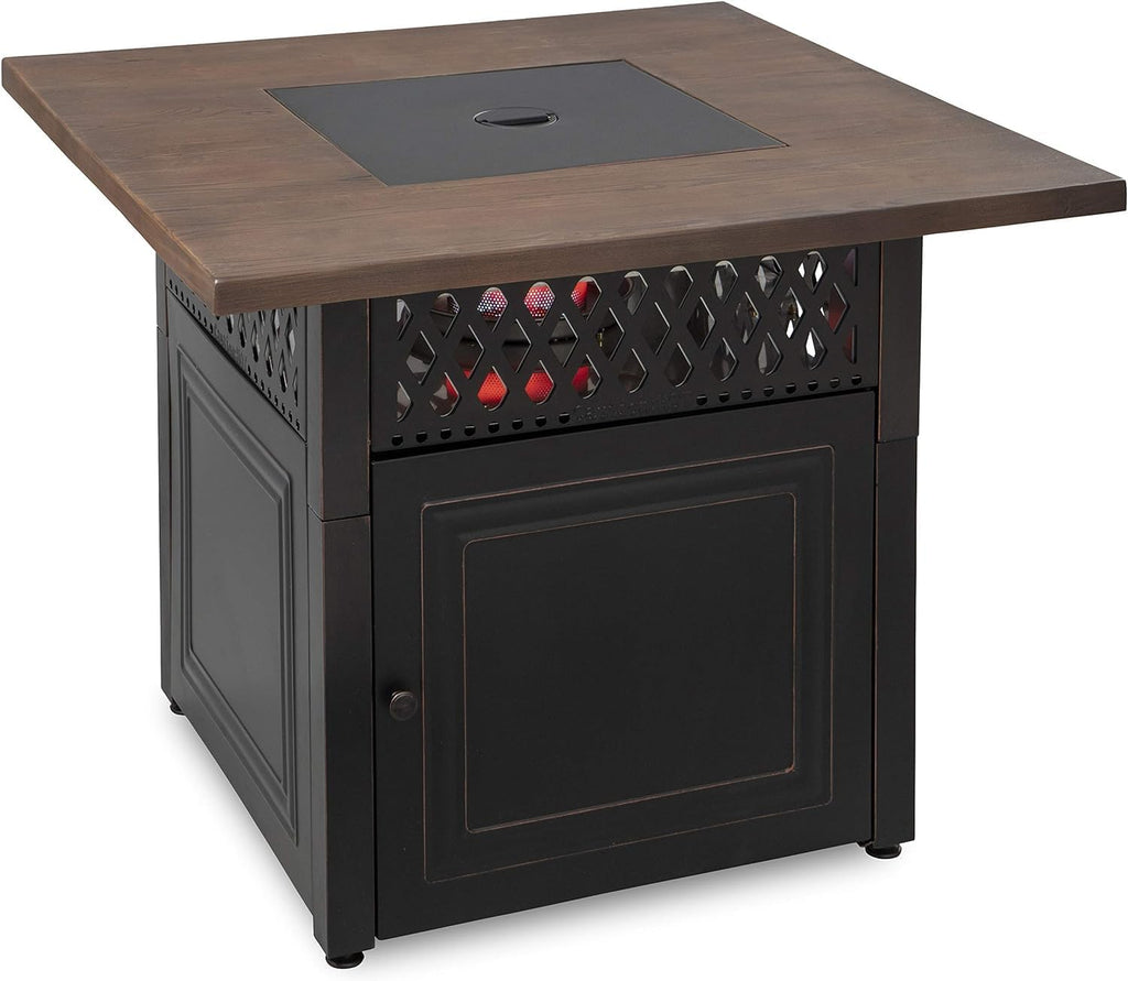 DualHeat by Endless Summer, The Donovan, 38' Square Propane Gas Outdoor Fire Pit Plus Patio Heater