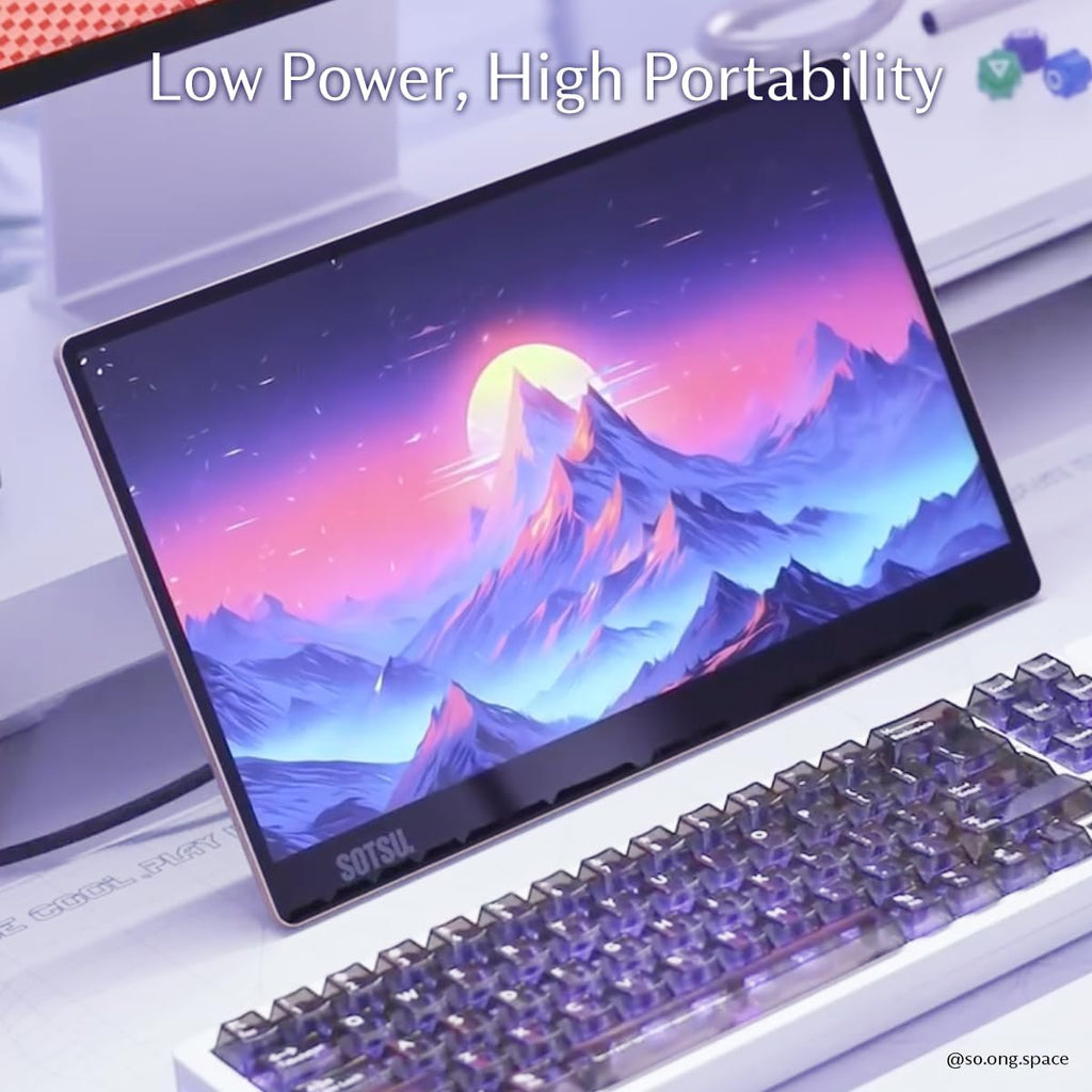 SOTSU FlipAction Go 14' Premium Portable Monitor | Full HD 1080p | 400 Nits | 100% sRGB | Robust yet Lightweight | Pivoting Landscape & Portrait Display | Tempered Glass Cover | USB-C & Mini HDMI | 5W