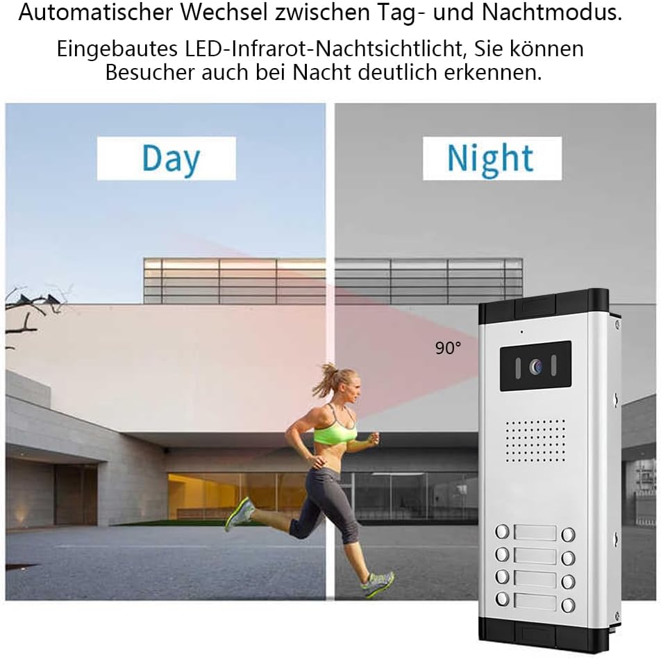 ANJIELO SMART Wired Video Apartment Intercom System,2/3/4/5/6/8/10/12 Units Family 7 inch Monitor Video Door Phone Kit,Indoor Outdoor Video Doorbell,2 Way Audio for Home (1 Doorbell + 8 Monitor)