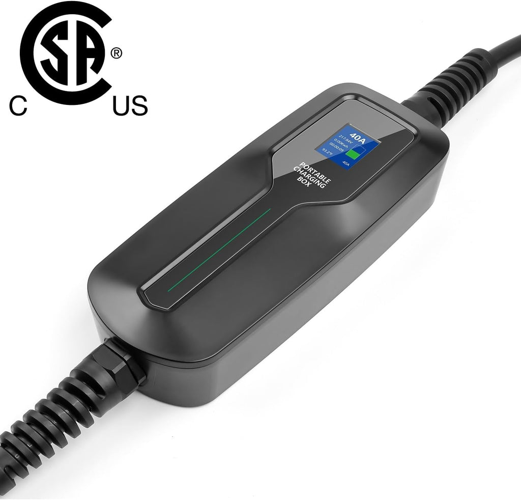 40Amp EV Charger Level 2,25ft NEMA 14-50 9.6KW Portable Electric Vehicle Charging Station for Electric and Hybrid Vehicles