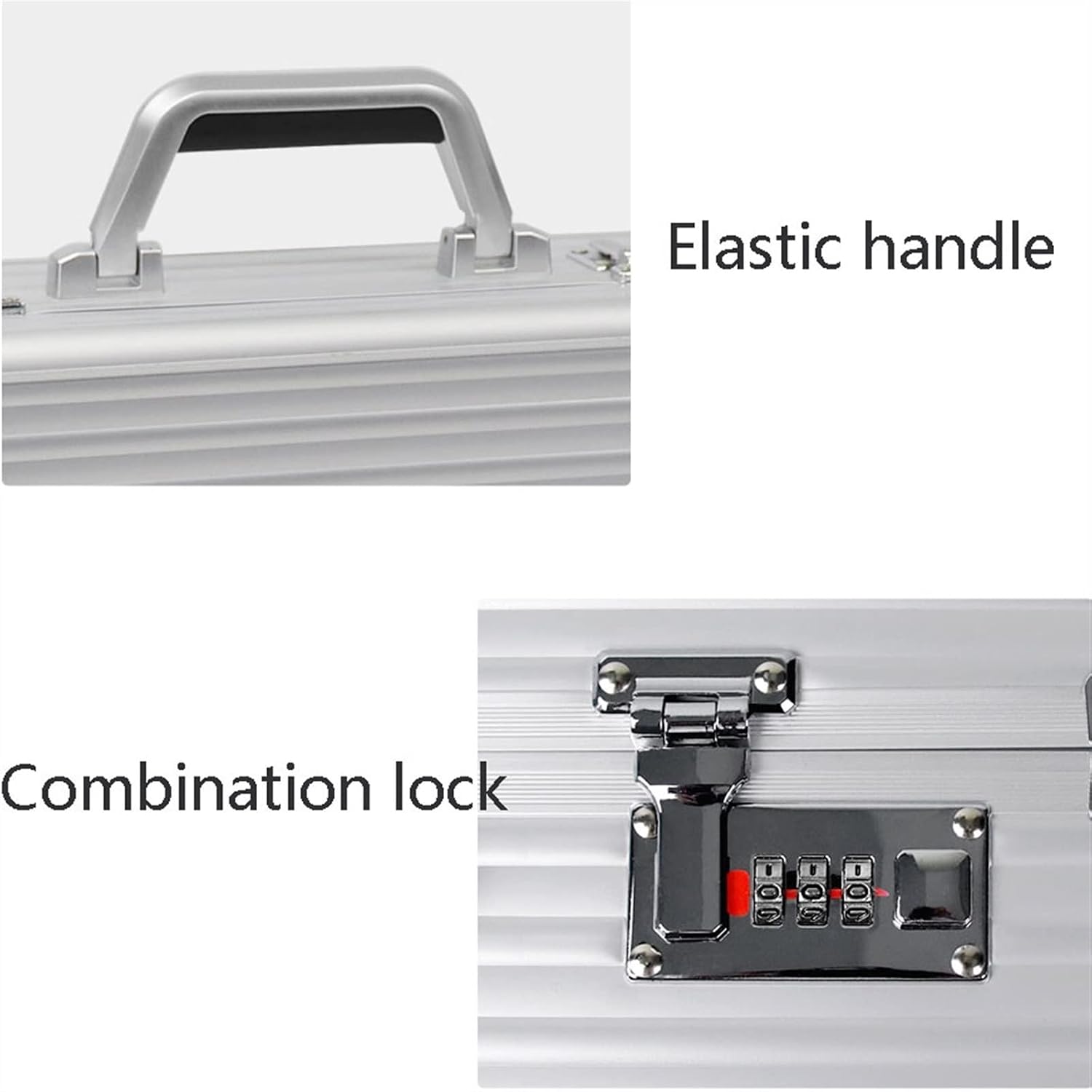 Portable Tool Box Portable Aluminum Hard Tool Box Multifunctional Password Storage Tool Box Suitcase with Handle Storage Box Small Parts Box (Size : 37.5 * 26.5 * 10.5CM)