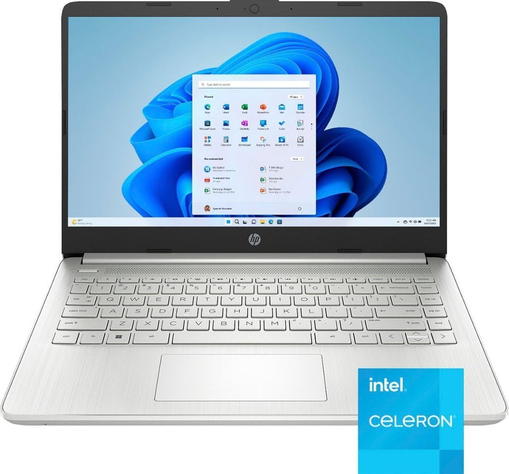 HP 14' Laptop Stream Ultral Light for Students and Business, Quad-core Intel Celeron Processor, 8GB RAM, 256GB Storage (128GB eMMC+128GB SD Card), 1 Year Office 365, HDMI, Win 11