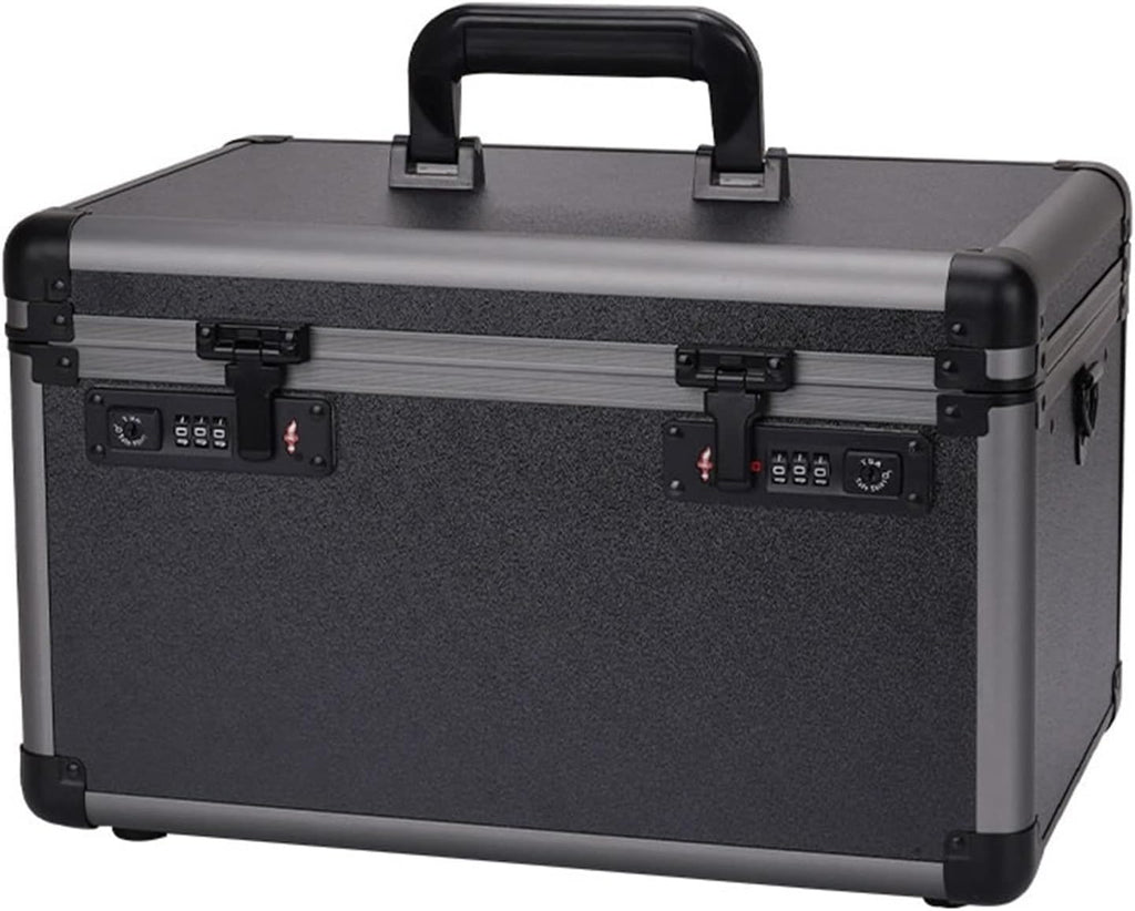 Portable Tool Box Portable Aluminum Hard Tool Case Storage Tool Case Suitcase Camera Equipment Storage Case with Removable Foam Small Parts Box (Color : L)