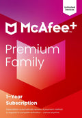 McAfee+ Premium Family Unlimited Devices | AntiVirus Software 2026 for Windows PC & Mac, AI Scam Detection, VPN, Parental Controls, ID Monitoring |1 Year Subscription with Auto-Renewal | Key Card