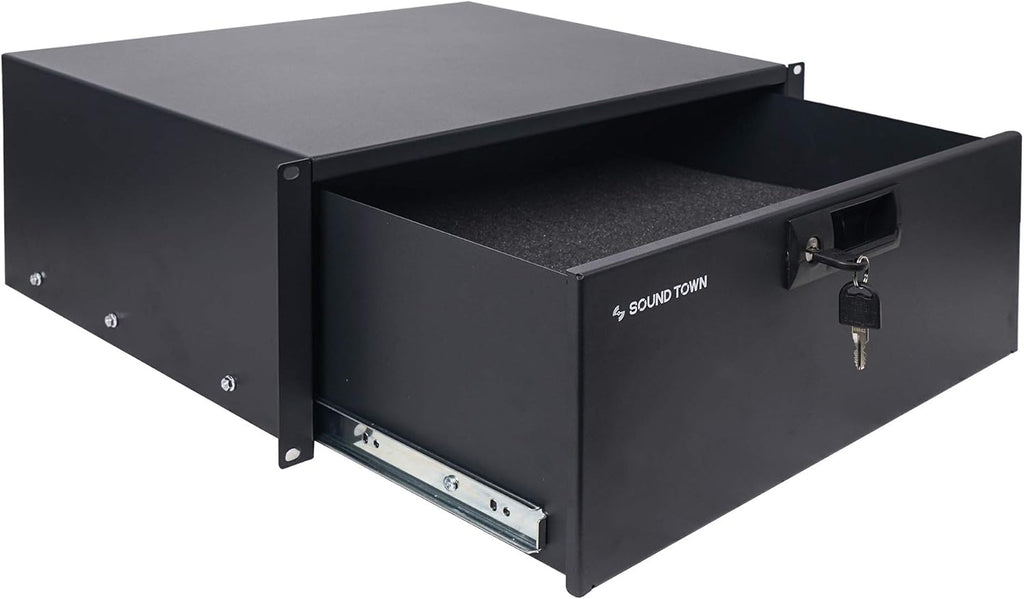 Sound Town 19-inch 4U Locking Rack Drawer, with Protection Foam (STRD-4D)