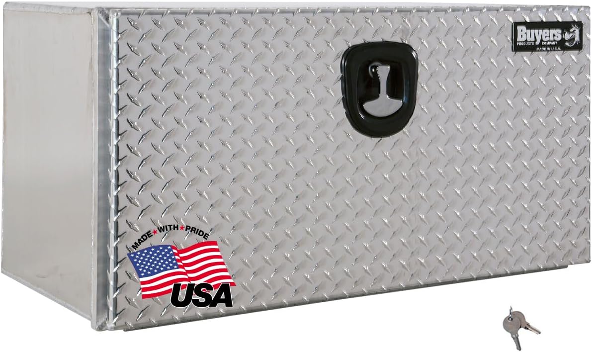 Buyers Products 1706503 Silver Pro Series Aluminum Underbody Truck Box with Diamond Tread Door, 18x18x30 Inches, Durable Vehicle Tool Box for Storage and Organization