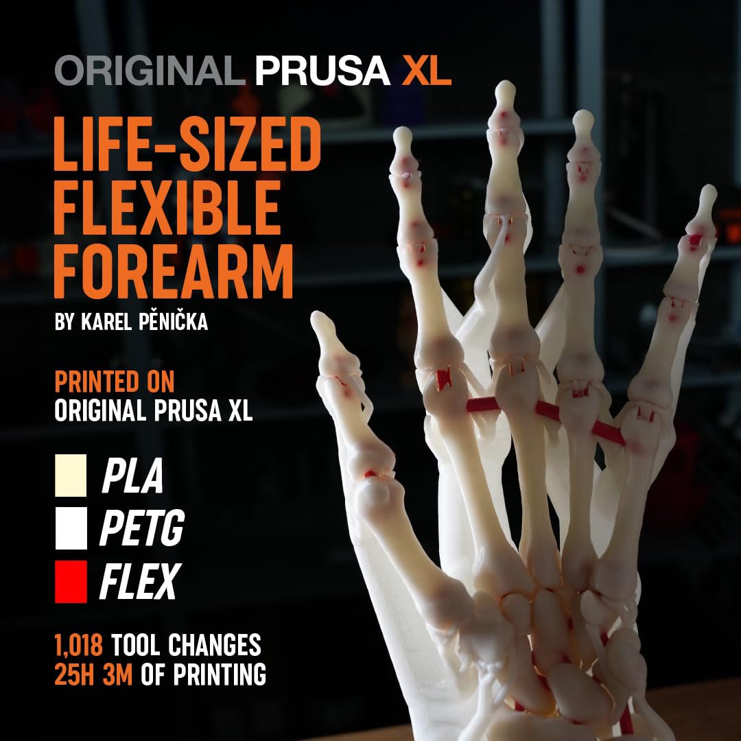 Original Prusa XL Assembled 1-Toolhead 3D Printer, Large-Scale CoreXY, Tested, Build Volume 360×360×360mm, Upgradable with Additional Toolheads, 1.75mm Filament