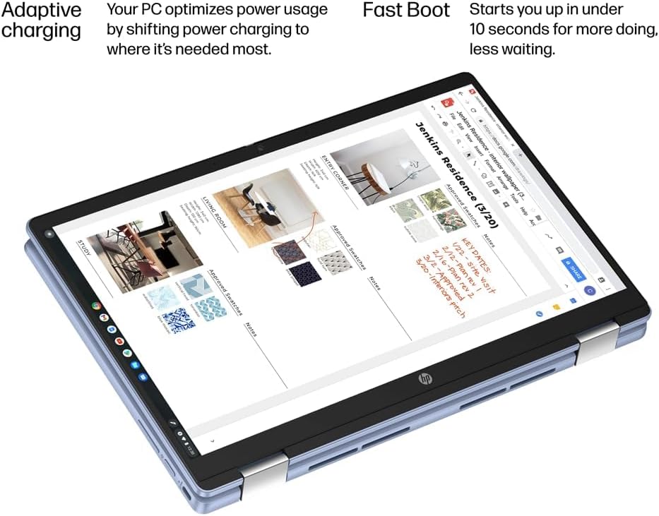 HP Chromebook X360 14b 2-in-1 Laptop (14' FHD Touchscreen, Intel N100, 4GB RAM, 128GB Storage (64GB eMMC + 64GB SD Card)) Home & Student, HD Webcam, Long Battery Life, Wi-Fi, IST Pen & HUB, Chrome OS
