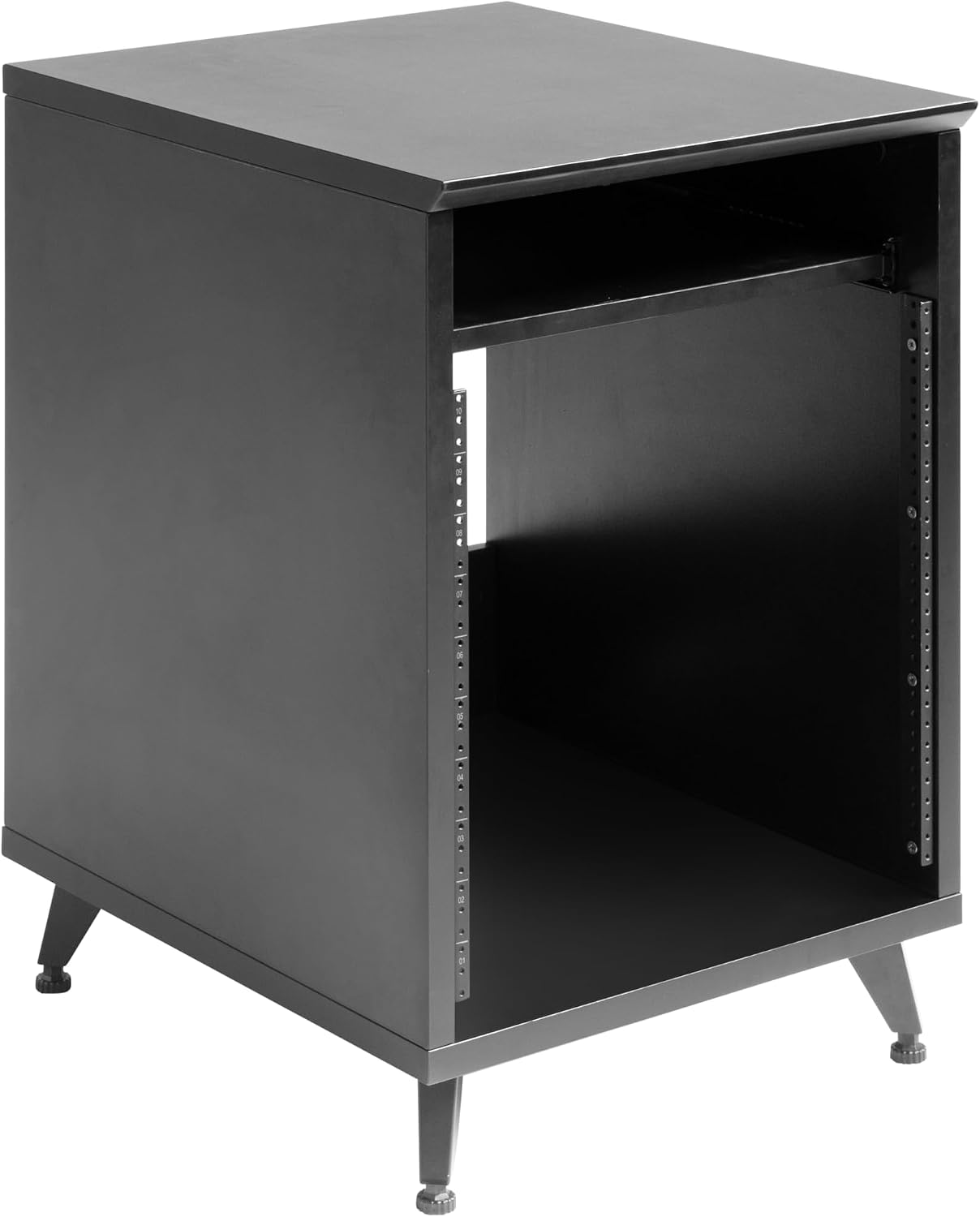 Gator Frameworks Elite Series 10U Studio Rack Desk with Slide-Out Tray and Rear Cable Passthrough, Black Finish (GFW-ELITEDESKRK-BLK)