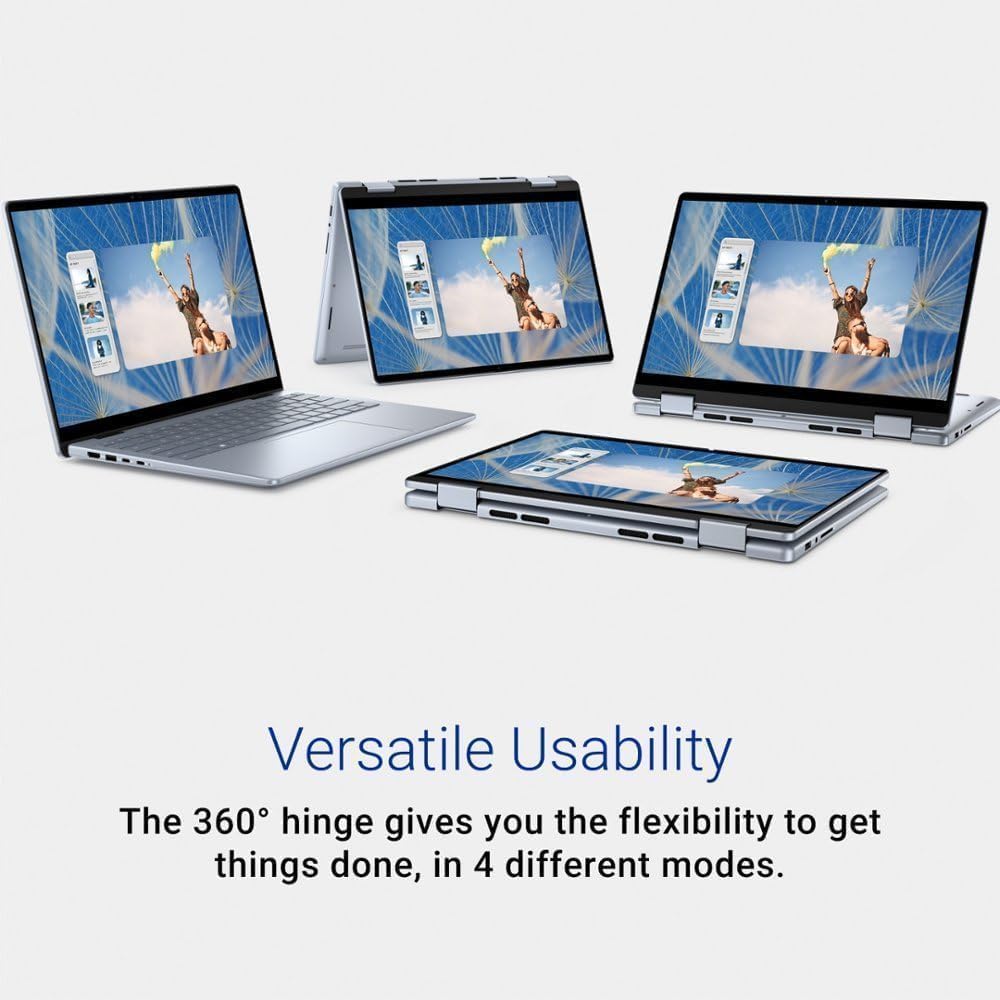 Dell Inspiron 14 7440 2-in-1 Laptop (14' FHD+ Touchscreen, Intel Core 5 120U (> i7-1355U), 32GB DDR5, 1TB SSD), for Creator, Designer, 10-Hr Long Battery Life, Backlit, Win 11 Pro w/ AI Copilot