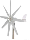 Wind Turbine Generator 12V 24V 48V 1000W-5000W Portable Wind Power with MPPT Controller 8 Blades for Garden Lighting(White)