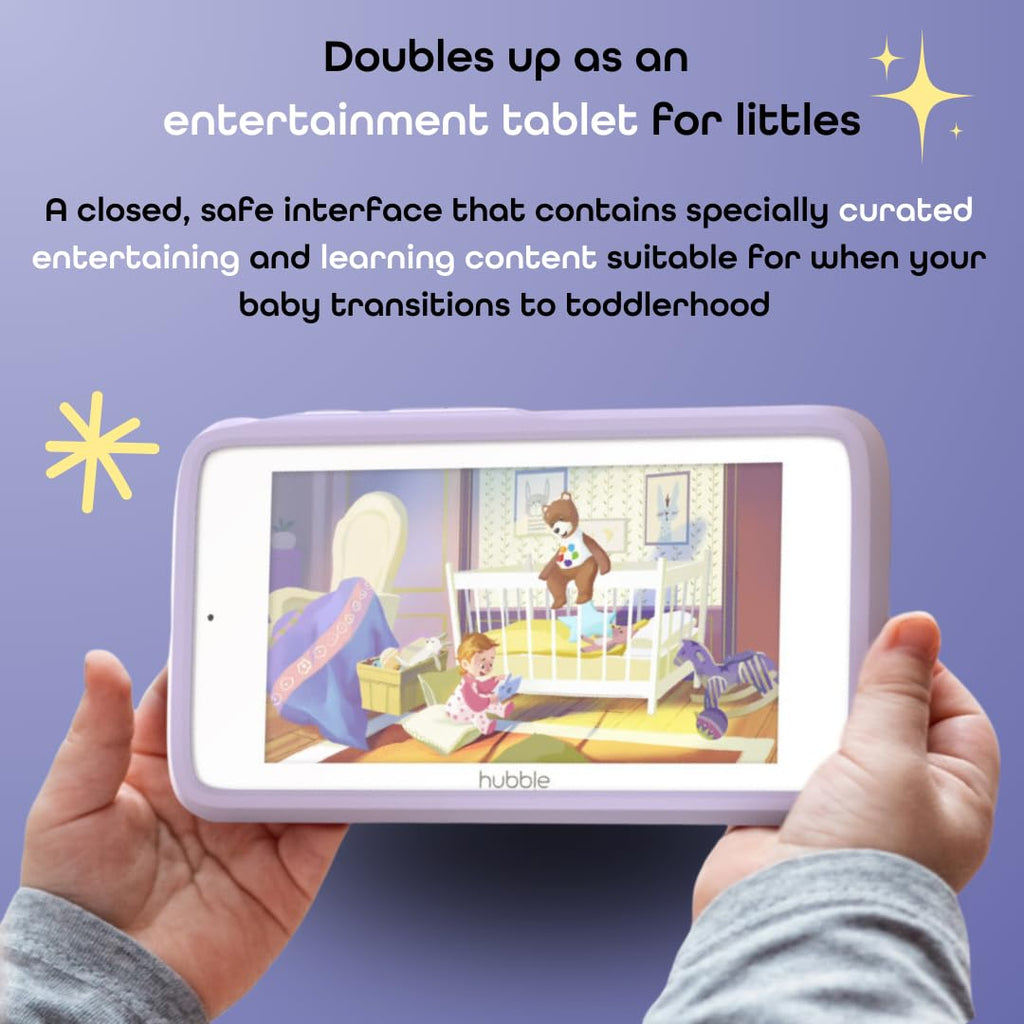 HUBBLE CONNECTED SkyVision AI Pro Baby Monitor — Baby Camera Monitor w/Covered Face, Rollover & True Cry Detection, Sleep Trainer, Soother & More — w/Touch Screen HD Parent Unit, Crib Mount System