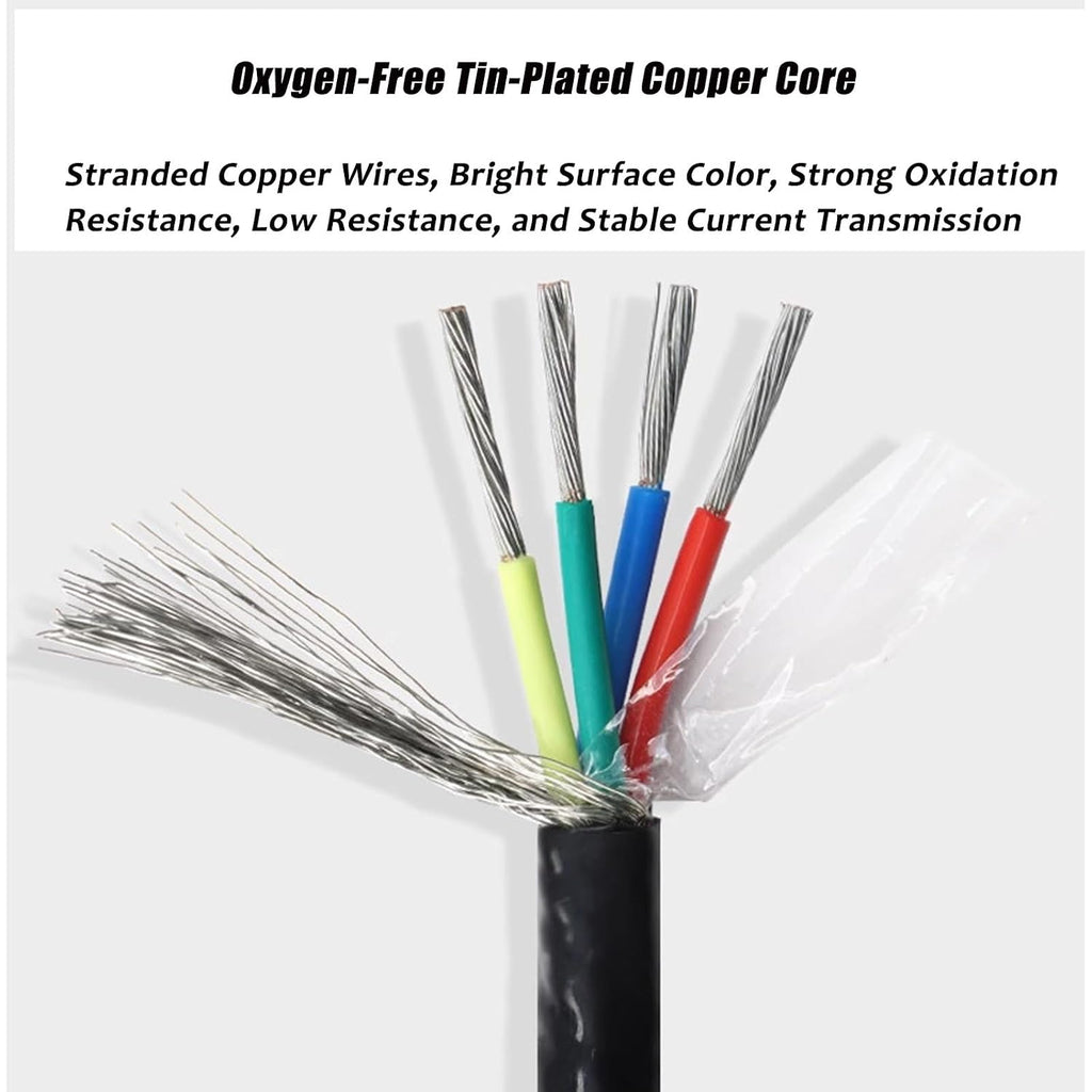 30/6 Gauge Shielded Signal Cable 30ft Teflon Insulated Silicone Rubber Jacket,-60°C to 200°C High Temperature for Air Conditioner, Audio, USB Data & Electronic Equipment(65FT,30AWG-4C)