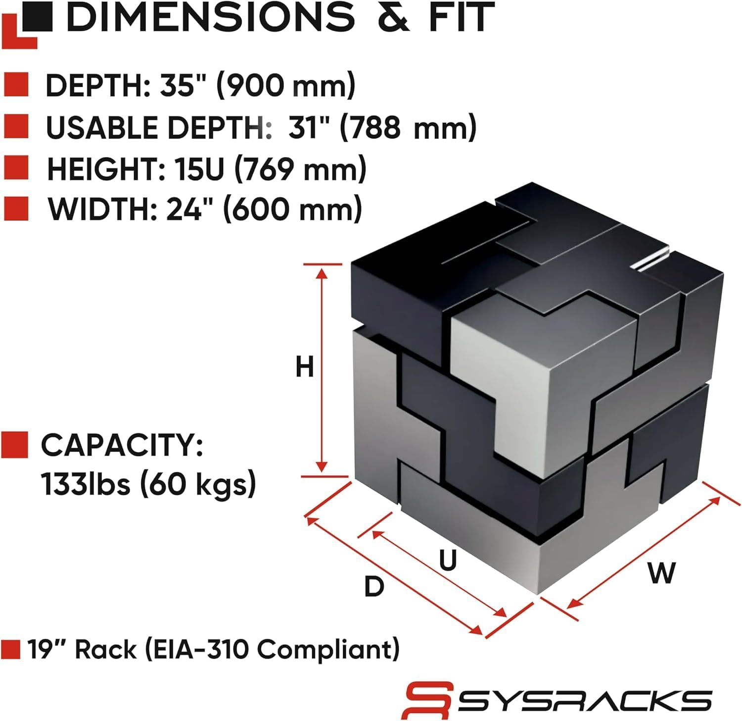 15U Server Rack Cabinet 35' Deep, Deployment-Ready Network Rack Enclosure with PDU, Fan & Shelf, Rolling IT Cabinet for Installers, AV Systems & Infrastructure