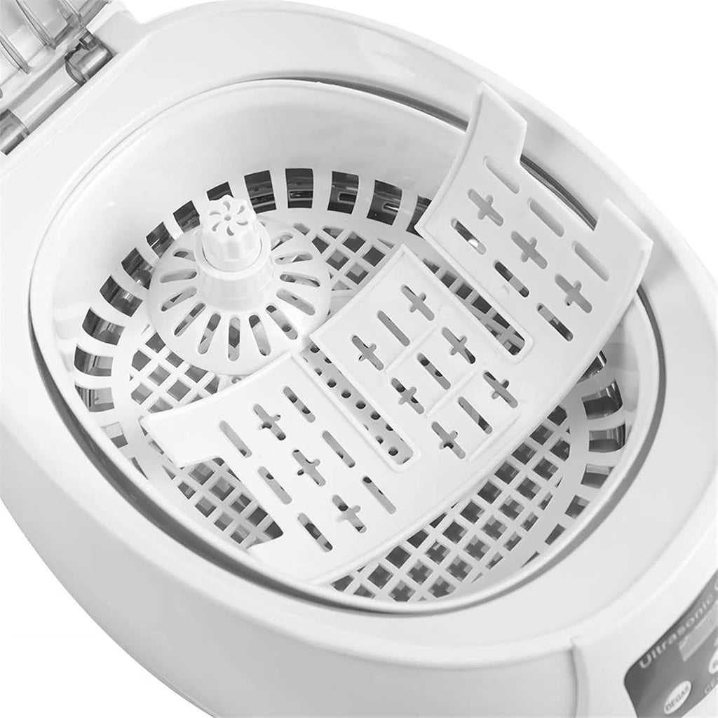 Gaone Digital Ultrasonic Jewelry Cleaning Device Small Household Multifunction Cleaner Stainless Steel Ultrasonic Bathroom Washing Machine Cleaning Tools,White
