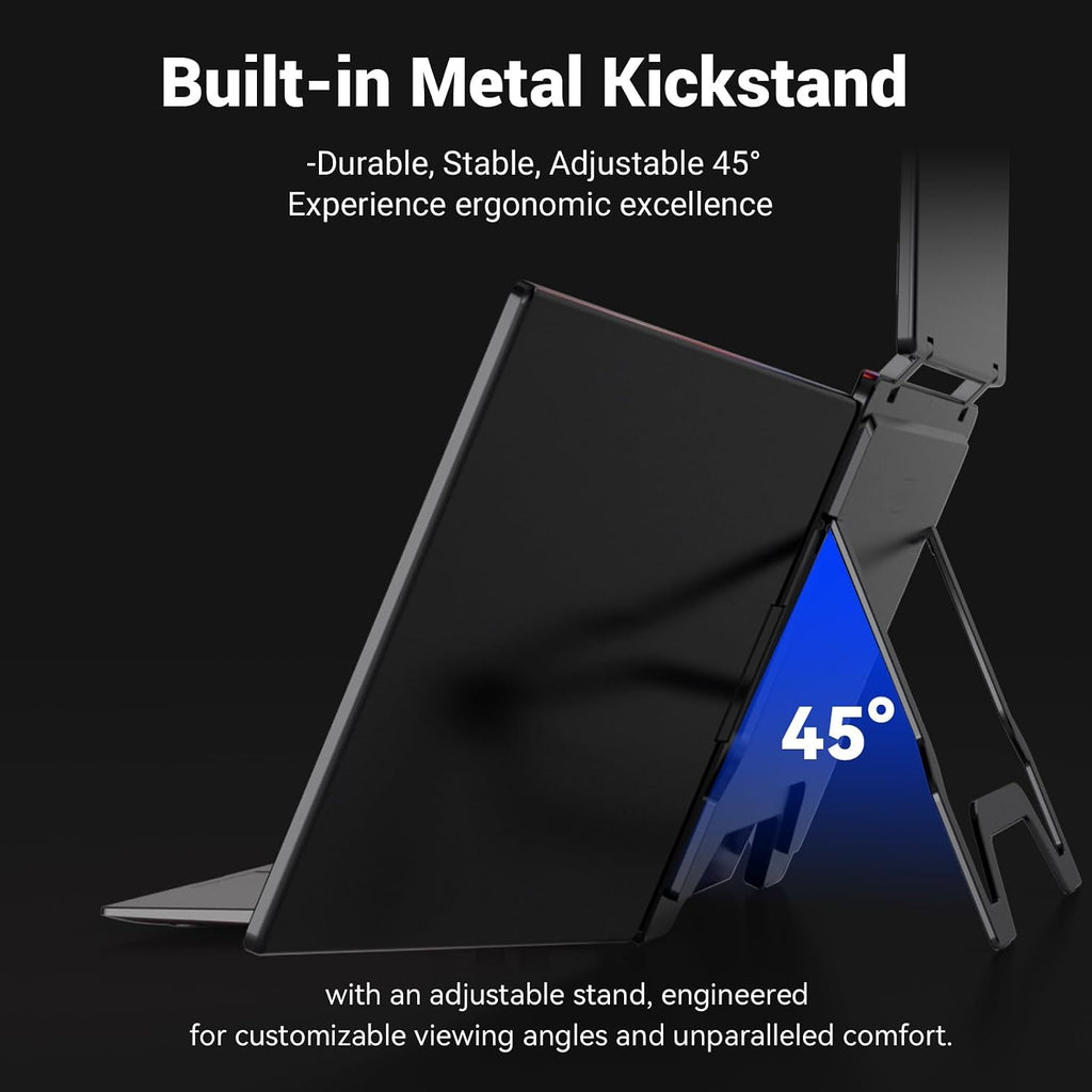 LXU Laptop Screen Extender, 1 Cable for 4 Screens (Quad Monitor), 14' 1200P WUXGA Portable Triple Extended Monitor for Laptop 12~17.3 Inch, Adaptive Top Screen, Solid Build, Driver Needed, S780