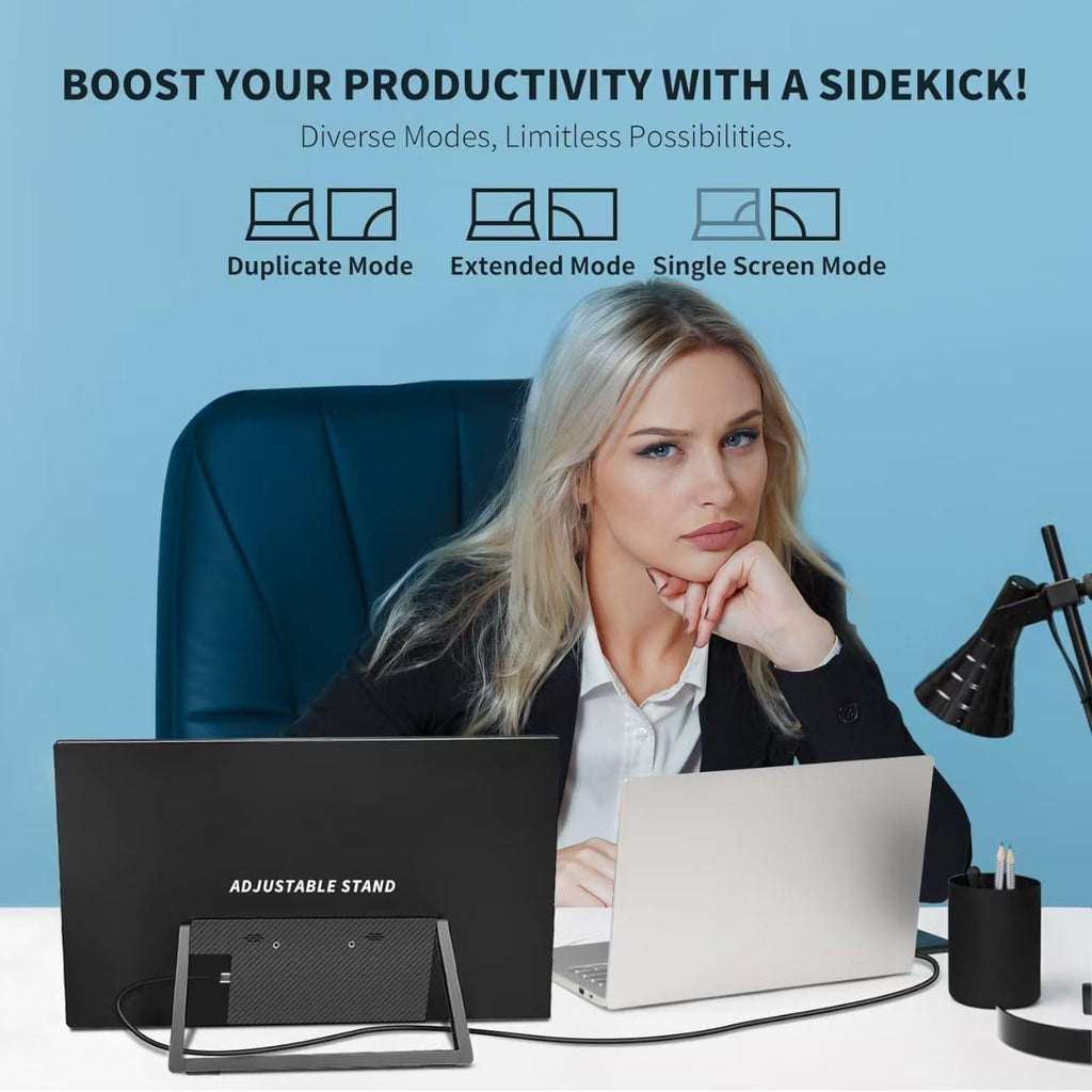18.5 inch Portable Monitor + Sleeve 120Hz 1080P,100% sRGB FHD HDR USB HDMI with VESA Ultra Slim Portable Laptop Office Monitor,for Computer Switch Phone Game Devices