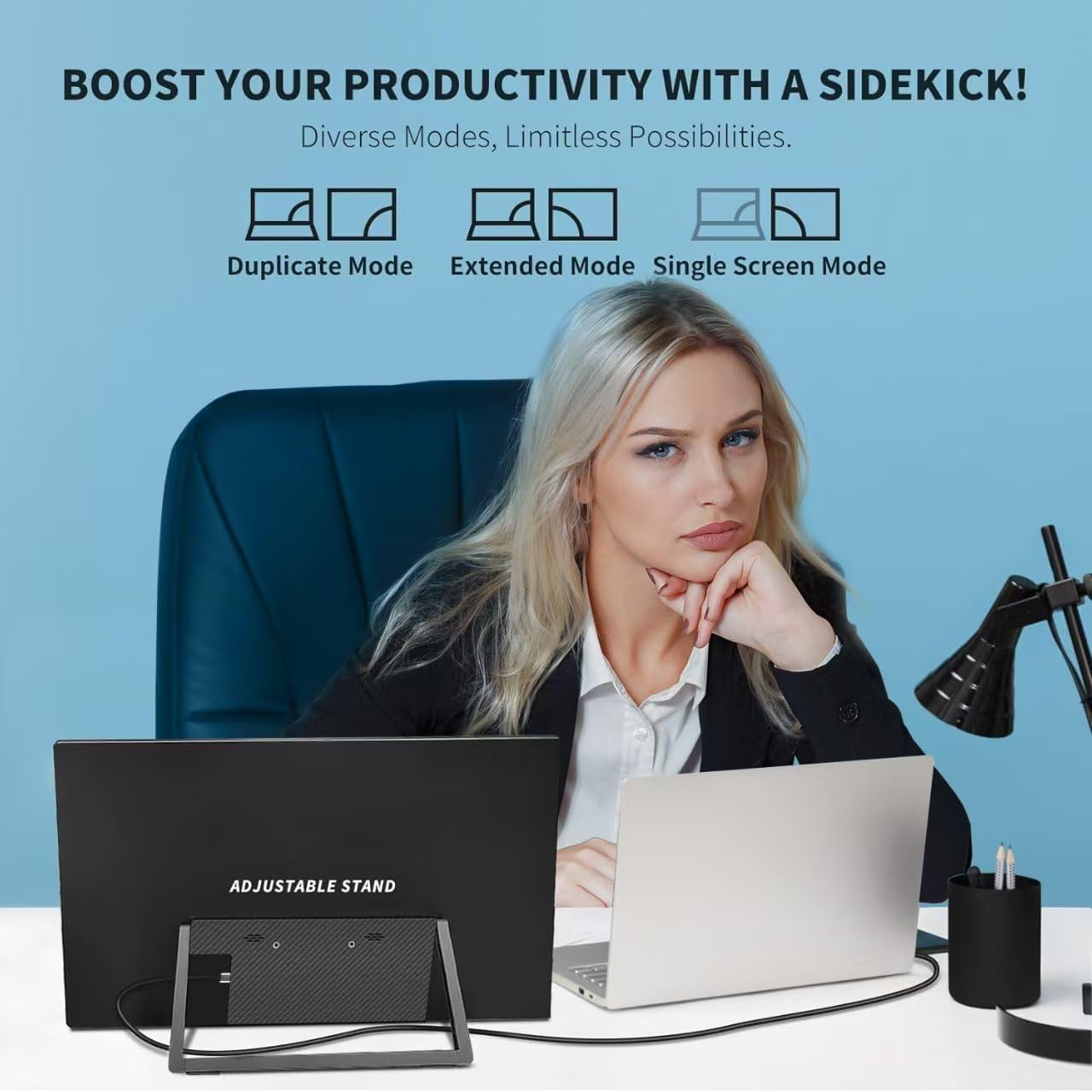 18.5 inch Portable Monitor + Sleeve 120Hz 1080P,100% sRGB FHD HDR USB HDMI with VESA Ultra Slim Portable Laptop Office Monitor,for Computer Switch Phone Game Devices