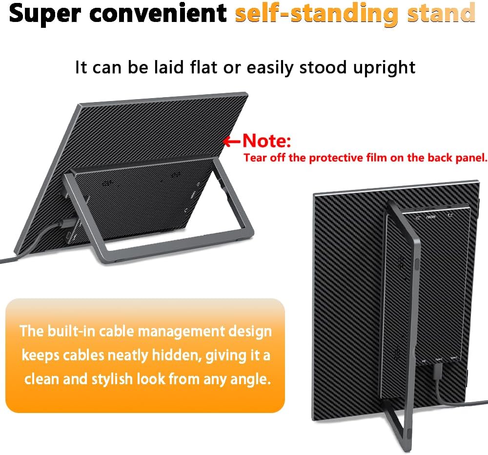 16' 4K Portable Monitor UHD 3840×2400 16:10 400 Nits Gaming Display,IPS HDR External Second Screen,Vertical Monitor for Laptop/Mac/PC/PS5/Xbox with Speakers Stand,VESA Compatible