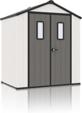 6x4 FT Resin Storage Shed, Featuring 0.6' Thick Panels, Weatherproof Outdoor Tool Shed with Floor for Garden, Lawn, Backyard