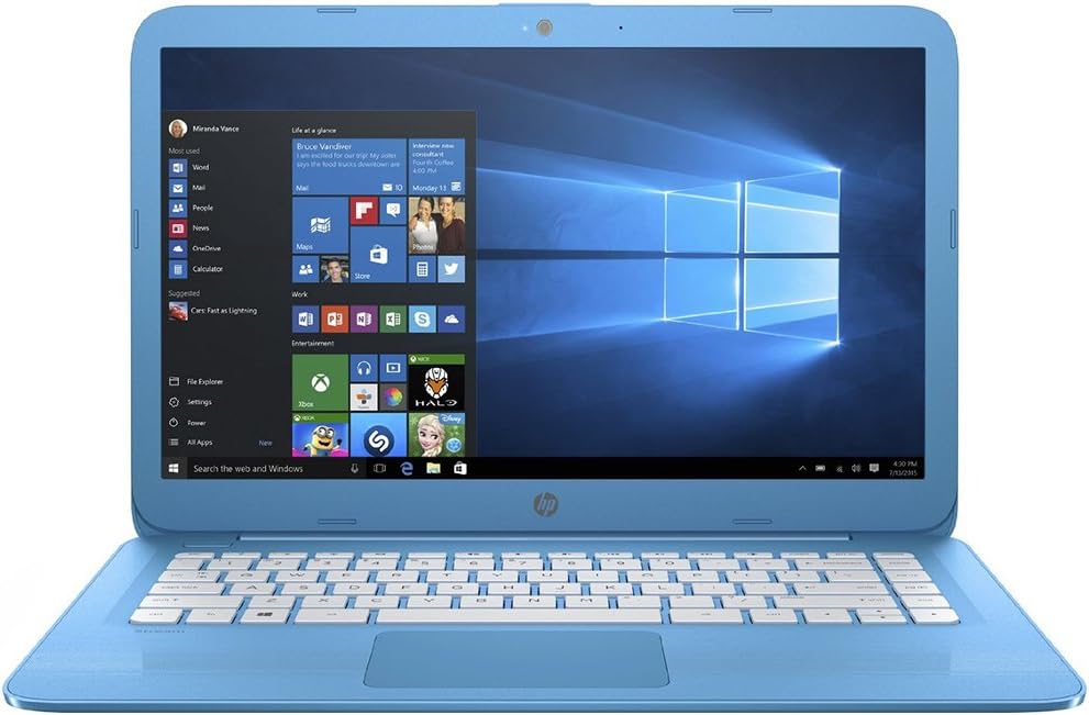 HP Stream Laptop PC - 14' HD, Intel Celeron N3060, 4 GB RAM, 32 GB eMMC, Office 365 Personal for one Year - 14-ax010nr