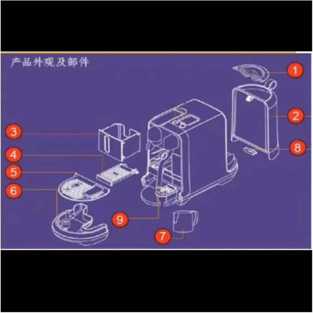 Water Tank Capsule Coffee Machine, Compatible For Nepresso Pro, J620 Capsule, Accessories, Including Cover
