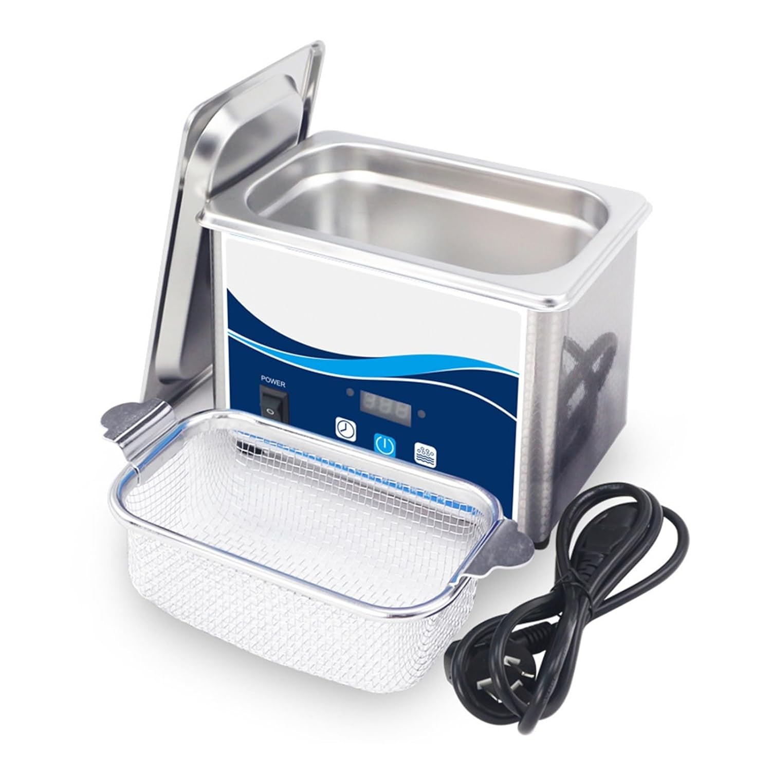Ultrasonic Cleaners, 800ml 80W Ultrasonic Cleaner Stainless Steel Washing Bath Machine Glasses Jewelry Watch Denture Mini Ultrasound Wave Cleaning Tank