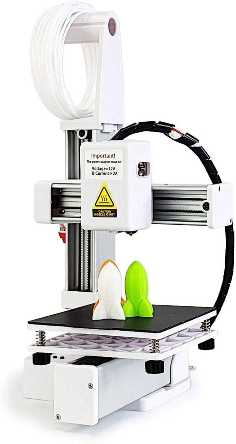 3D Printer for Beginner, 40mm s 3D Printers, 4x4x4in Printing Size, Frequency Division Multiplexing 3D Printing Machine for Home Office School (White)