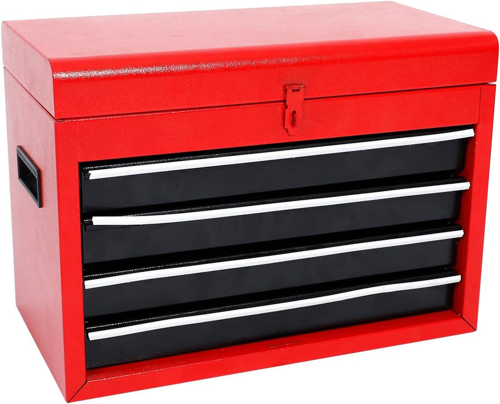 Rolling Tool Chest with 5 Drawers, Metal Storage Cabinet, Lockable Tool Storage Box Metal Organizer (Red)
