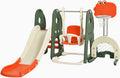 Costzon 6 in 1 Toddler Slide and Swing Set, Kids Large Climber Slide Playset with Basketball Hoop, Football Gate and Golf Hole, Playground Swing Set for Indoor Outdoor Backyard 2-12 Gifts Presents