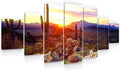 Startonight Huge Canvas Wall Art - Arizona Landscape In Sunrise Large Framed Set of 7 40' x 95'